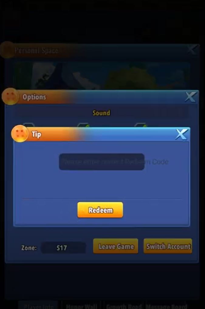 Nhập mã code vào ô rồi nhấn Redeem.