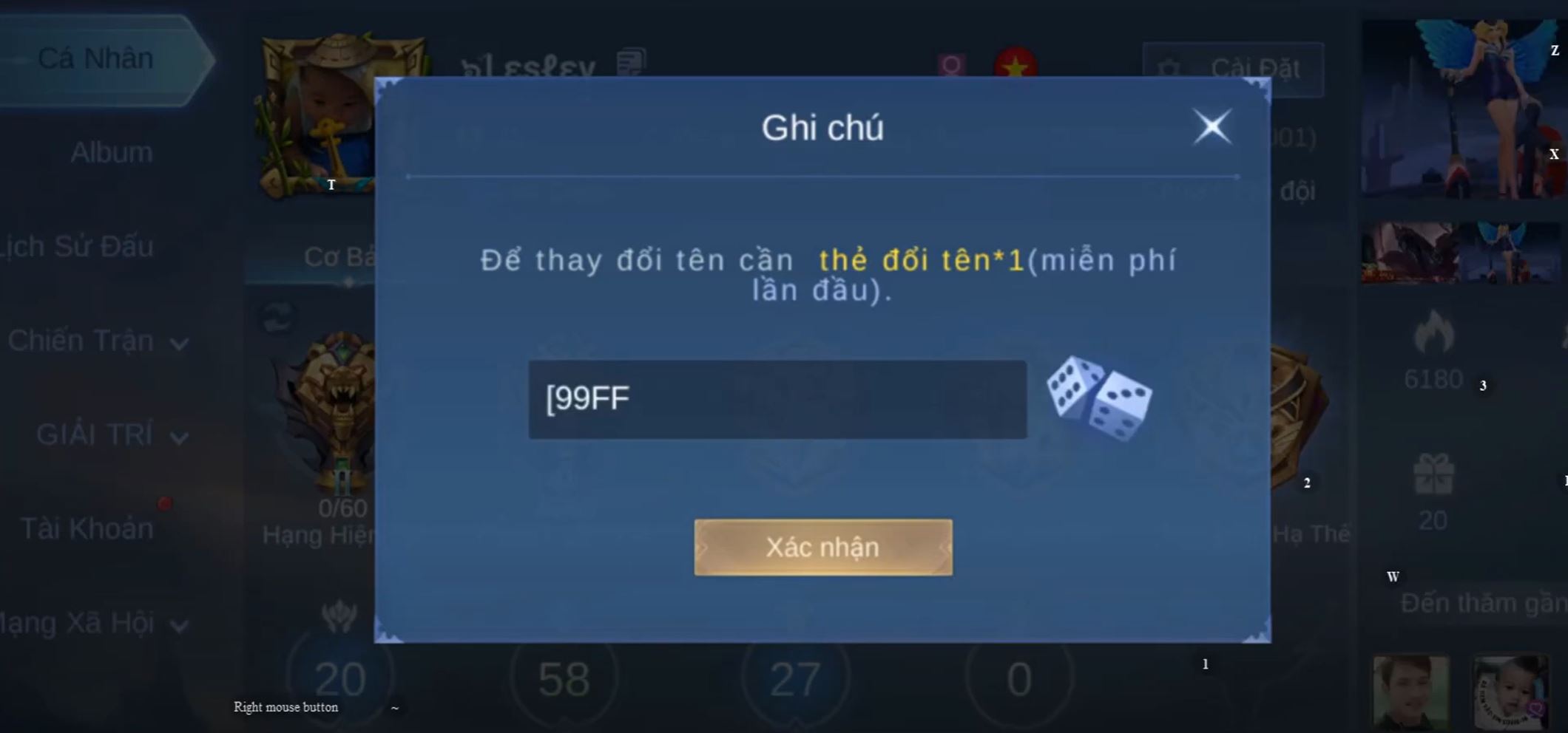 Tên Mobile Legend