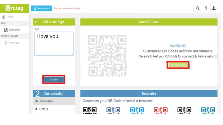 Sau khi nhập lời nhắn, nhấn Confirm