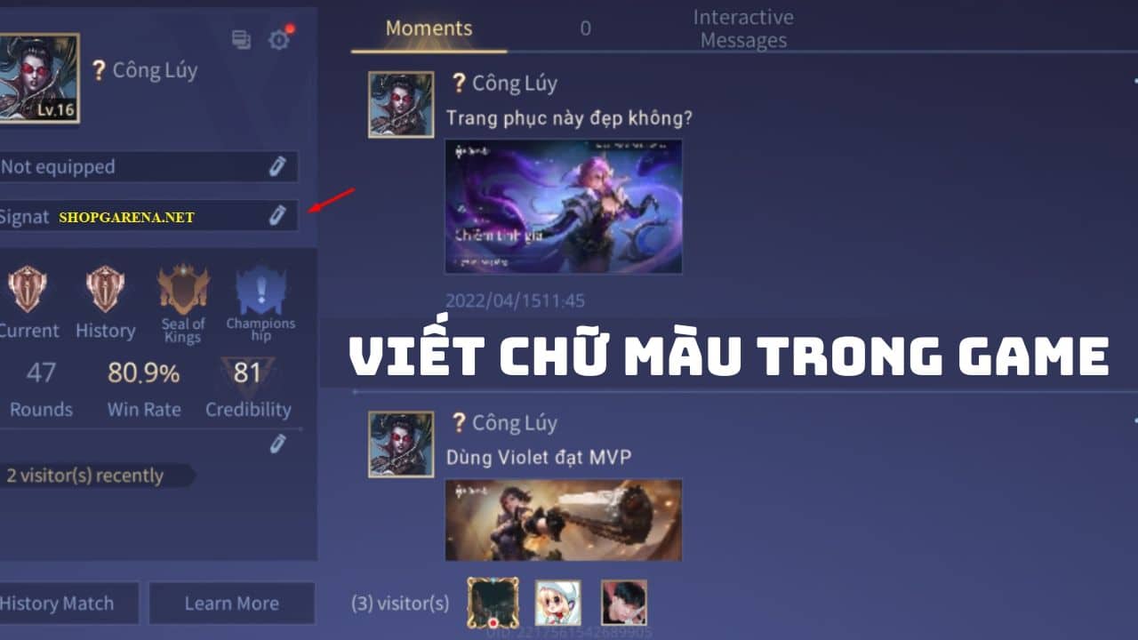 Viet Chu Mau Trong Game