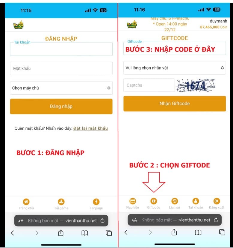 cách nhập code học viện thần thú