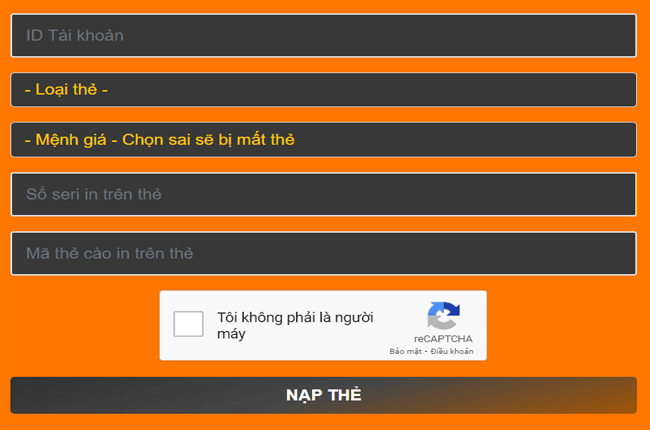 Cách nạp Robux bằng thẻ cào điện thoại