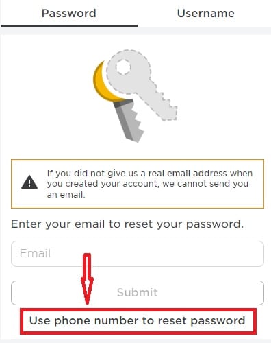Chon Use phone number to reset password