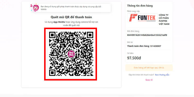 Chọn quét mã QR và quét mã.
