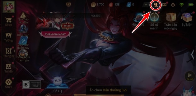 Click vào mục bạn bè nằm trên cùng góc phải của màn hình.