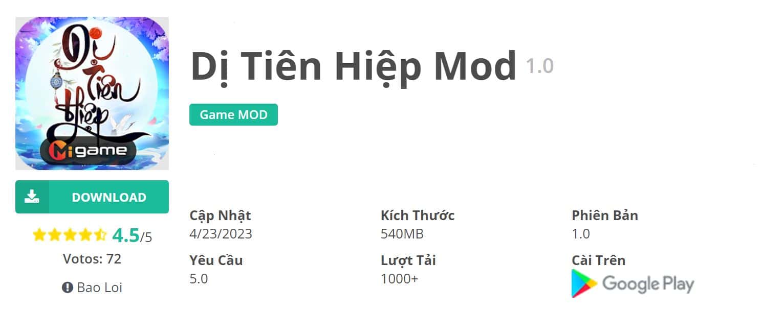 Dị Tiên Hiệp Mod 1.0