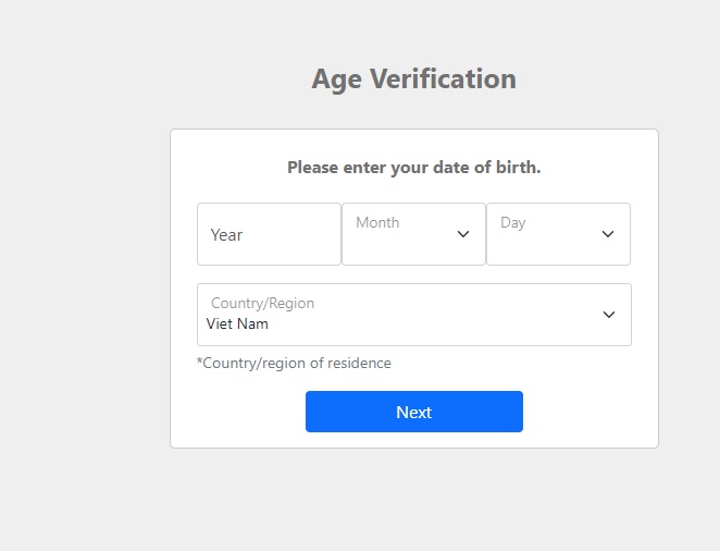 Điền thông tin và chọn next
