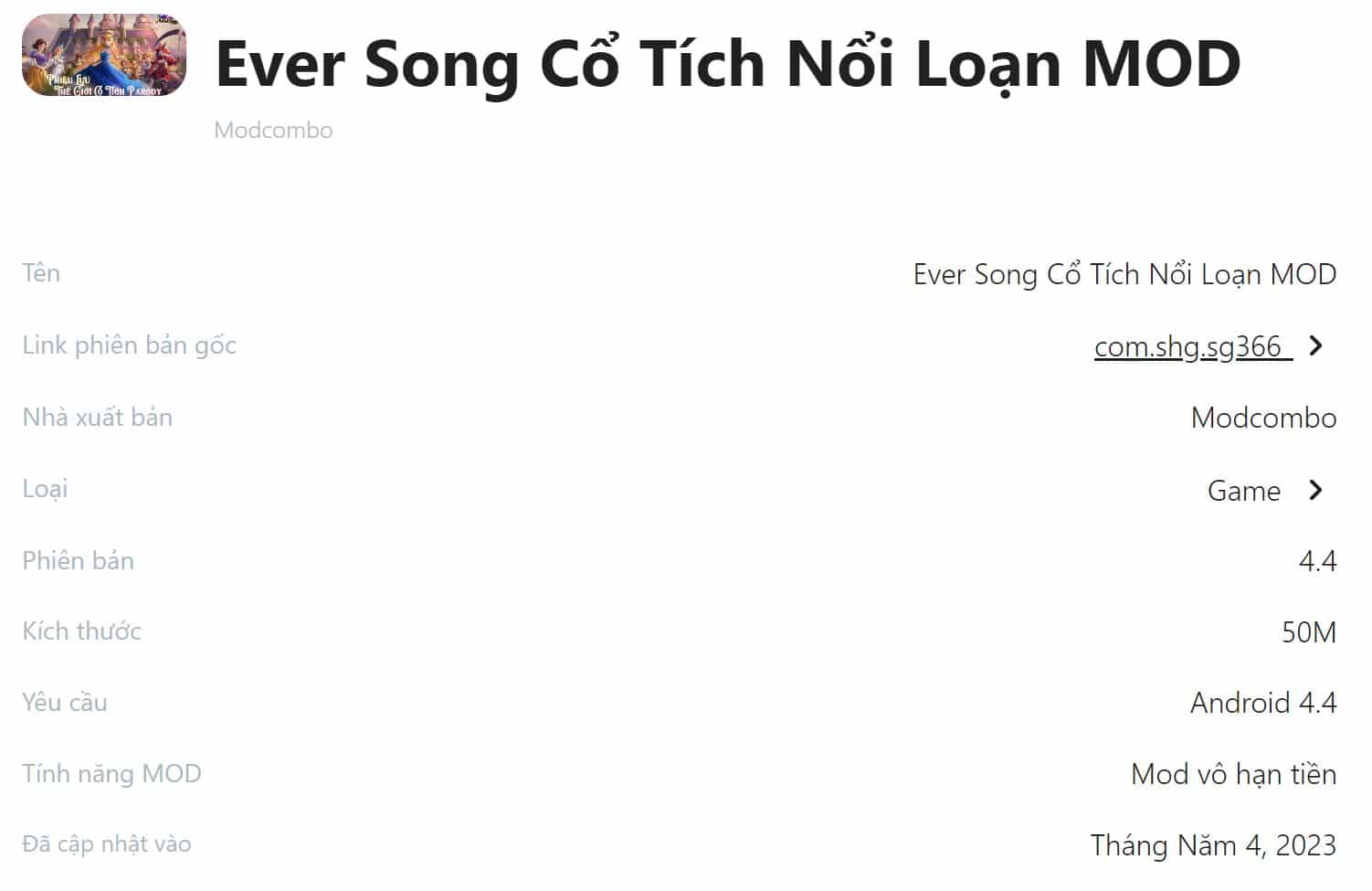 Ever Song Cổ Tích Nổi Loạn MOD