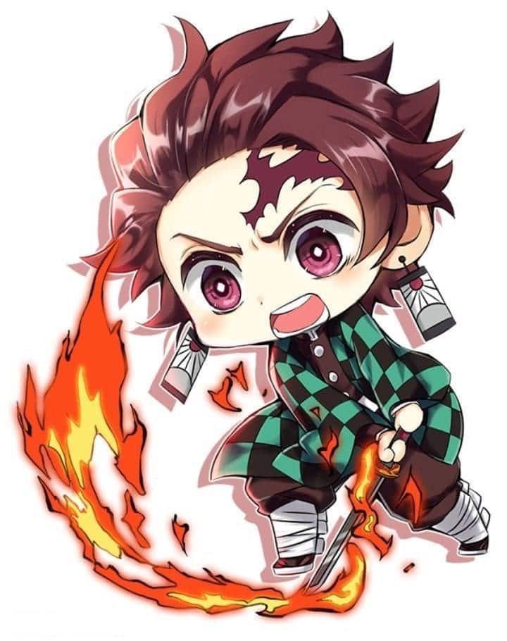 Hinh nen Yan Tanjiro chibi cute
