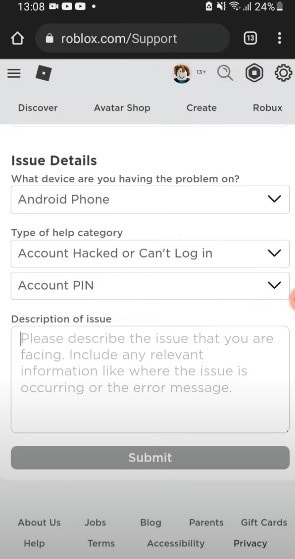 Nhấn chọn Account Pin