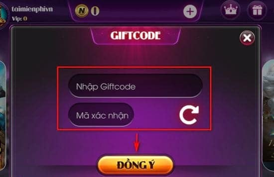 Nhấn đồng ý sau khi nhập mã code