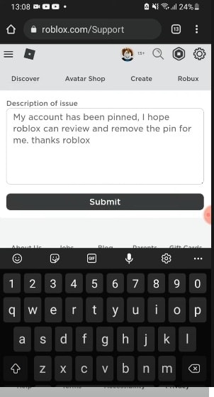 Nhập chữ và nhấn submit