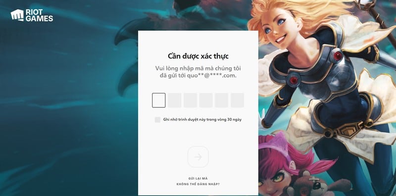 Nhập mã đăng nhập được gửi đến email