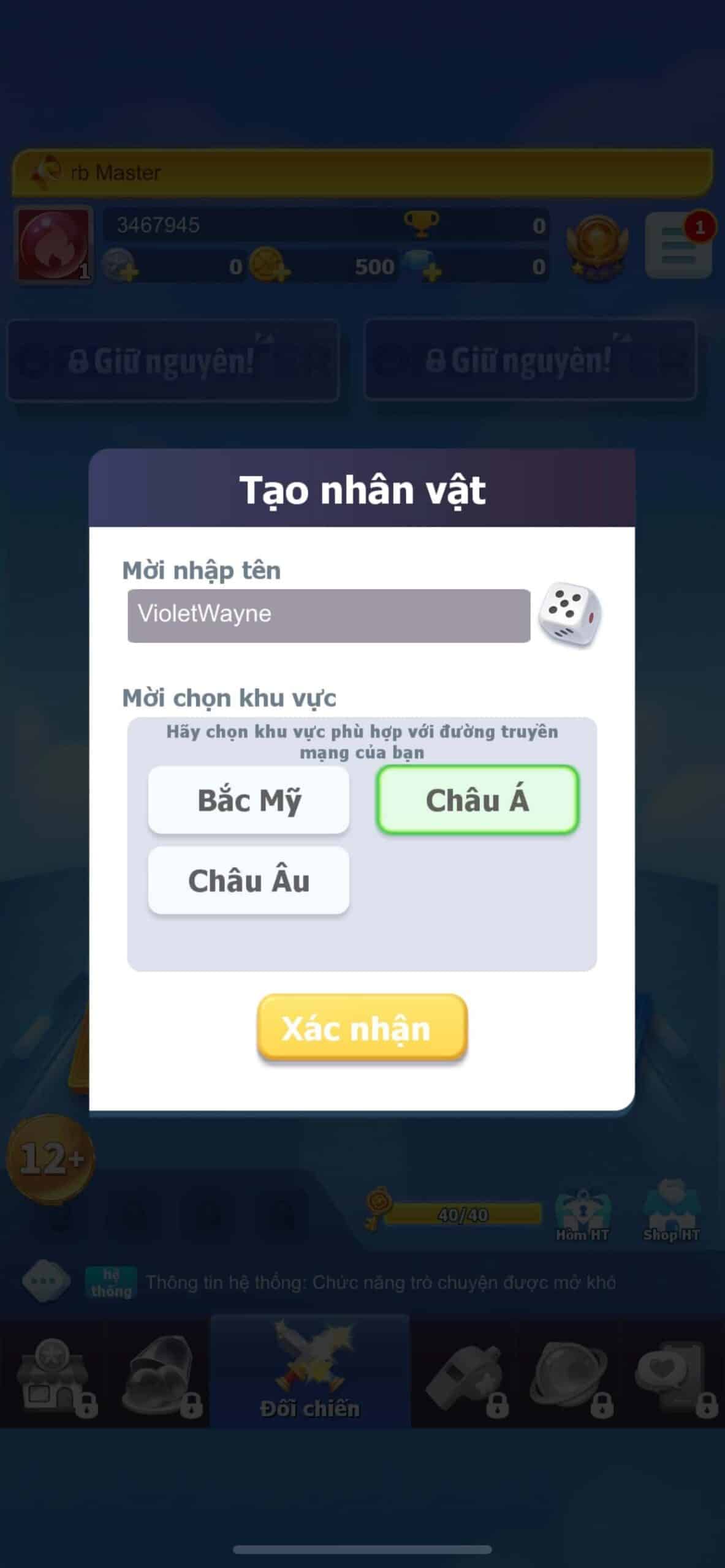 Nhập tên nhân vật