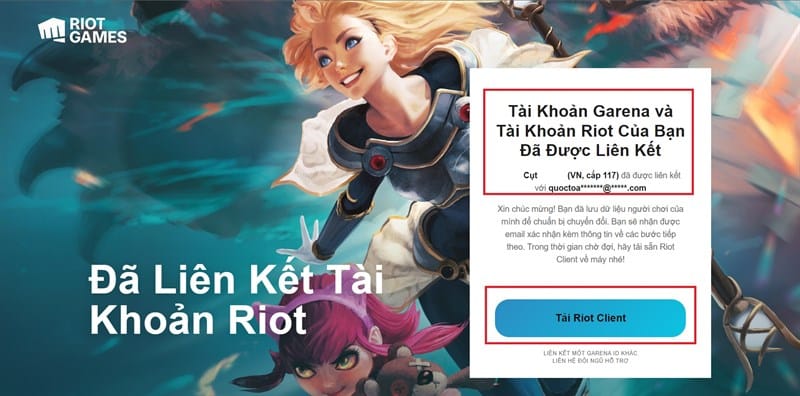 Tài Khoản Riot Liên Kết Với Garena