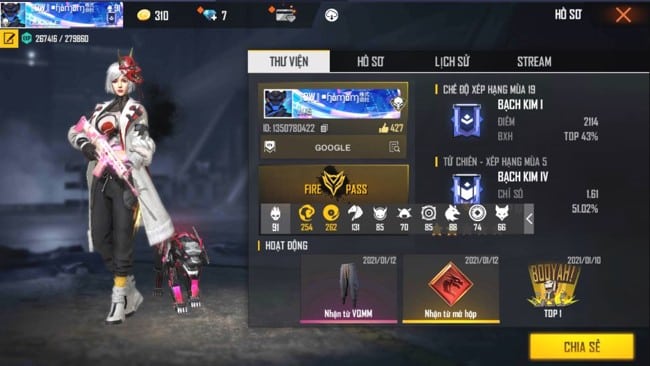 Bộ đồ nữ trong Free Fire đẹp ấn tượng