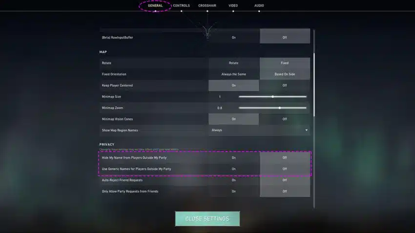 Cách ẩn tên trong game Valorant