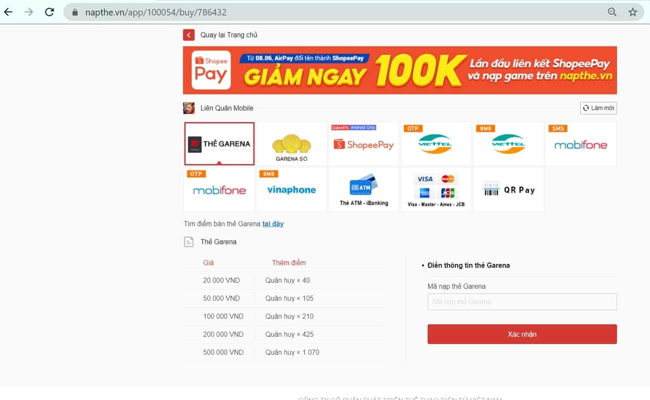 Cách nhập mã khuyến mãi nạp thẻ FO4