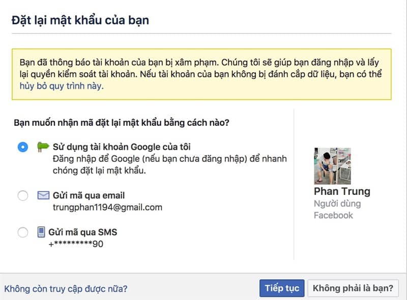 Chọn phương thức nhận pass