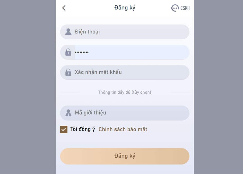 Đăng ký tài khoản 66Club