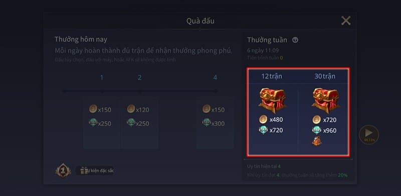Đấu đủ 30 trận - tuần