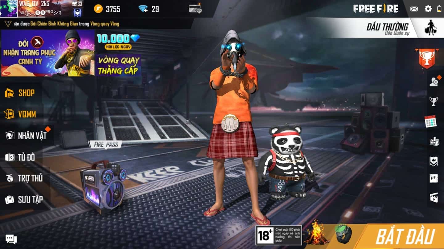 Hình Free Fire phối đồ nam cute xịn sò