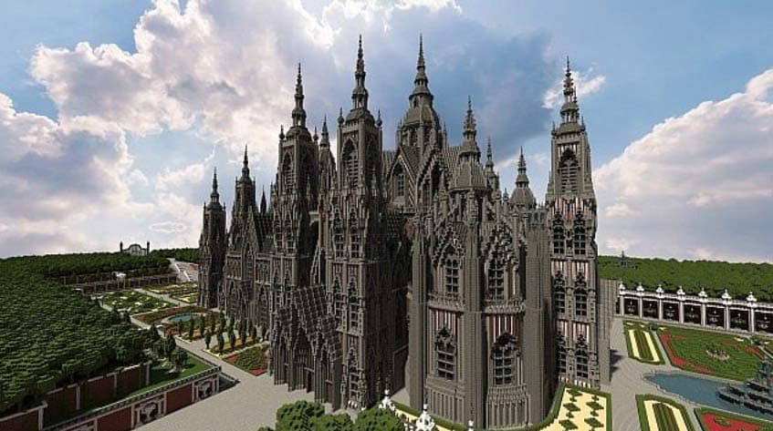 Hình Minecraft 3D lâu đài đẹp