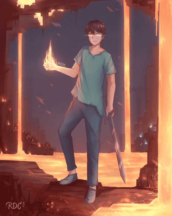 Hình ảnh Herobrine anime ấn tượng