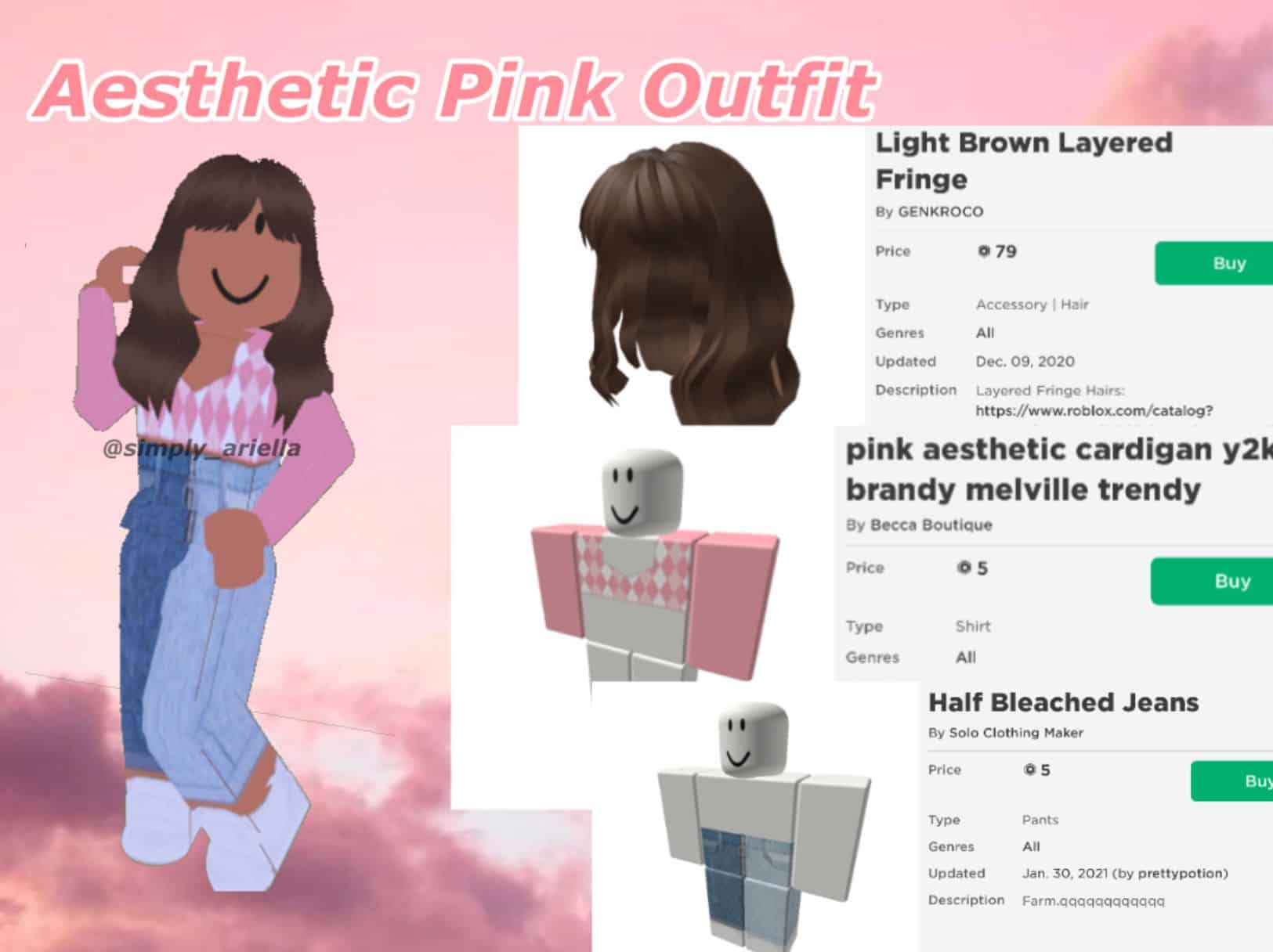 Hình avatar Roblox 100 Robux đáng yêu