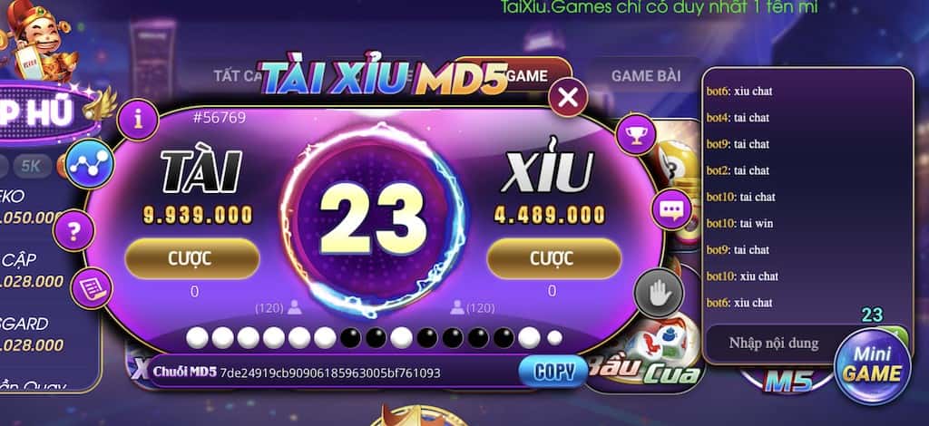 Hình bỏ tài xỉu mới nhất