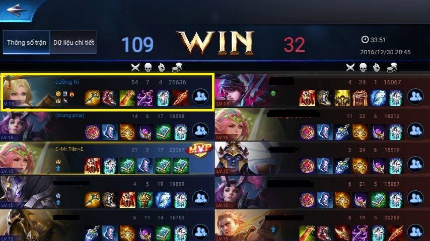 Hình chơi game Liên Quân thắng đậm