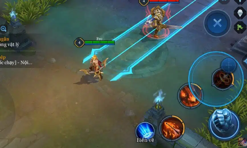 Hình chơi game Liên Quân trong trận gay cấn