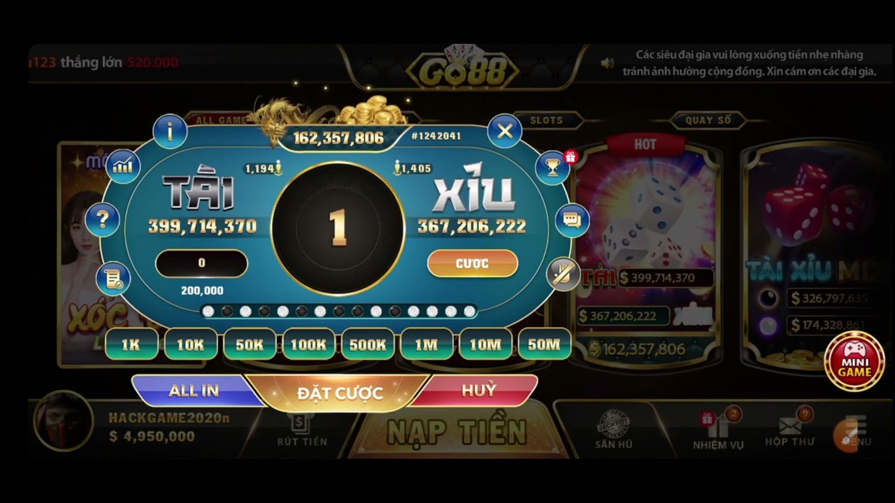 Hình đánh tài xỉu Go88 độc đáo