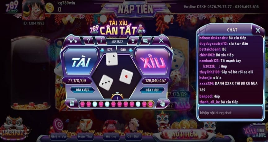 Hình game đánh tài xỉu 789