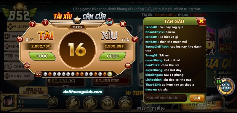 Hình game tài xỉu b52