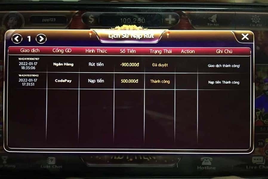 Hình nạp game tài xỉu mới nhất