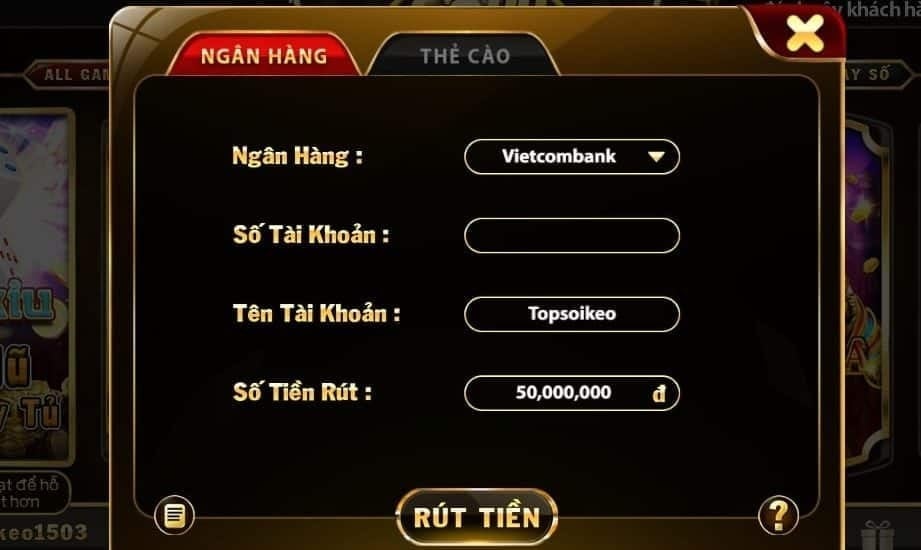 Hình rút tiền game tài xỉu