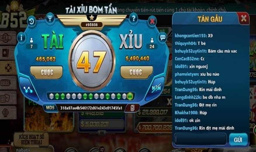 Hình thua tài xỉu b52 mới nhất