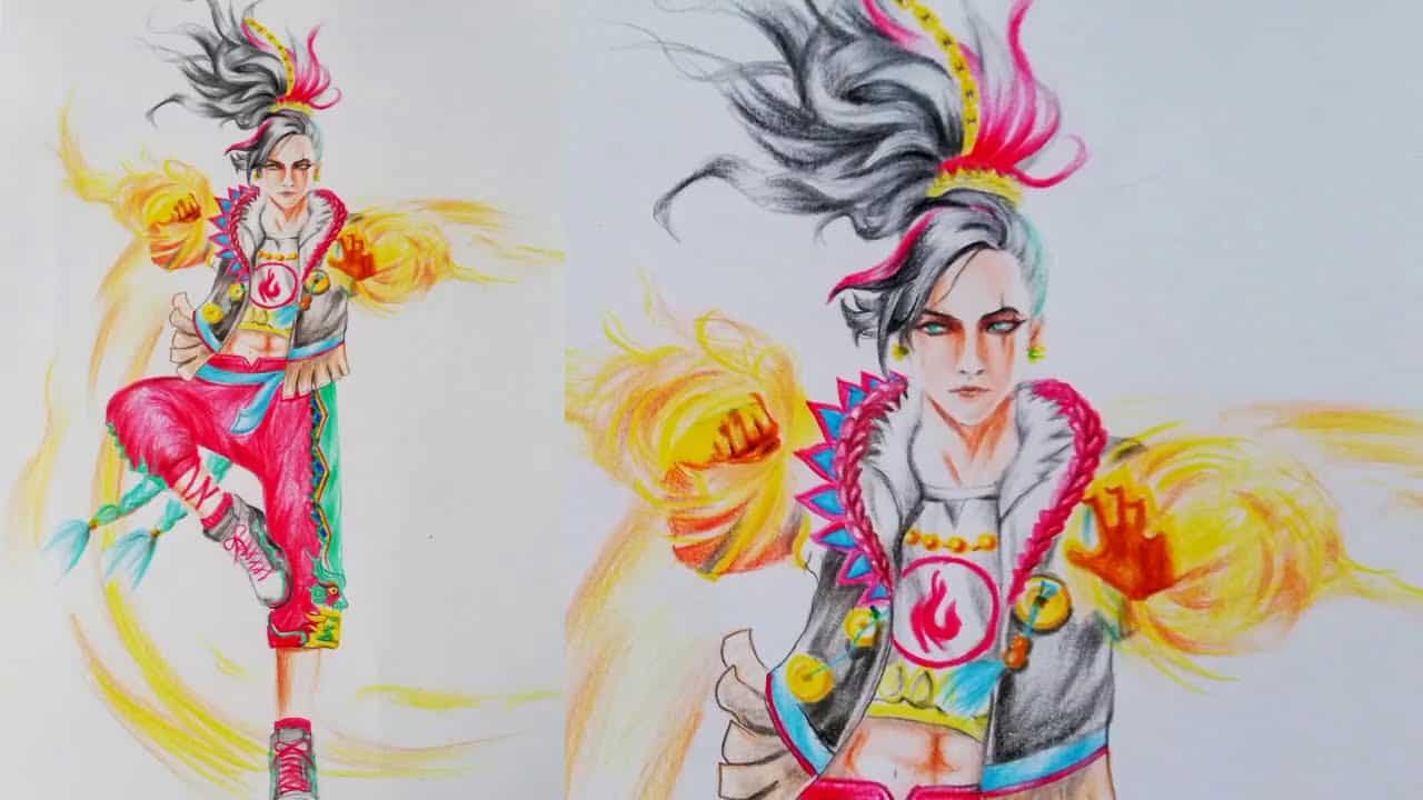 Hình vẽ trang phục Free Fire nữ ngầu chất nhất