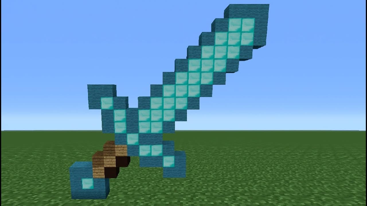 Kiếm kim cương trong Minecraft ấn tượng