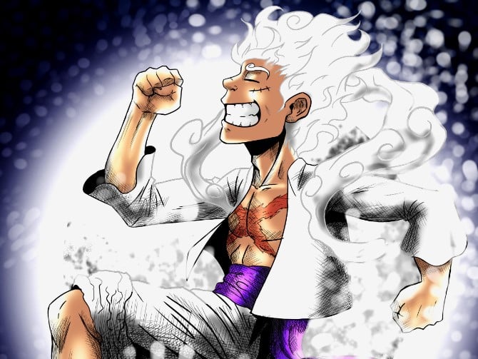 Nen Luffy Gear 5 Mau Trang Dep