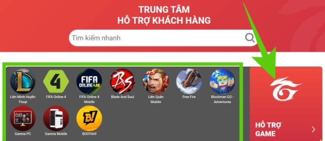 Nhấn chọn vào Hỗ trợ game