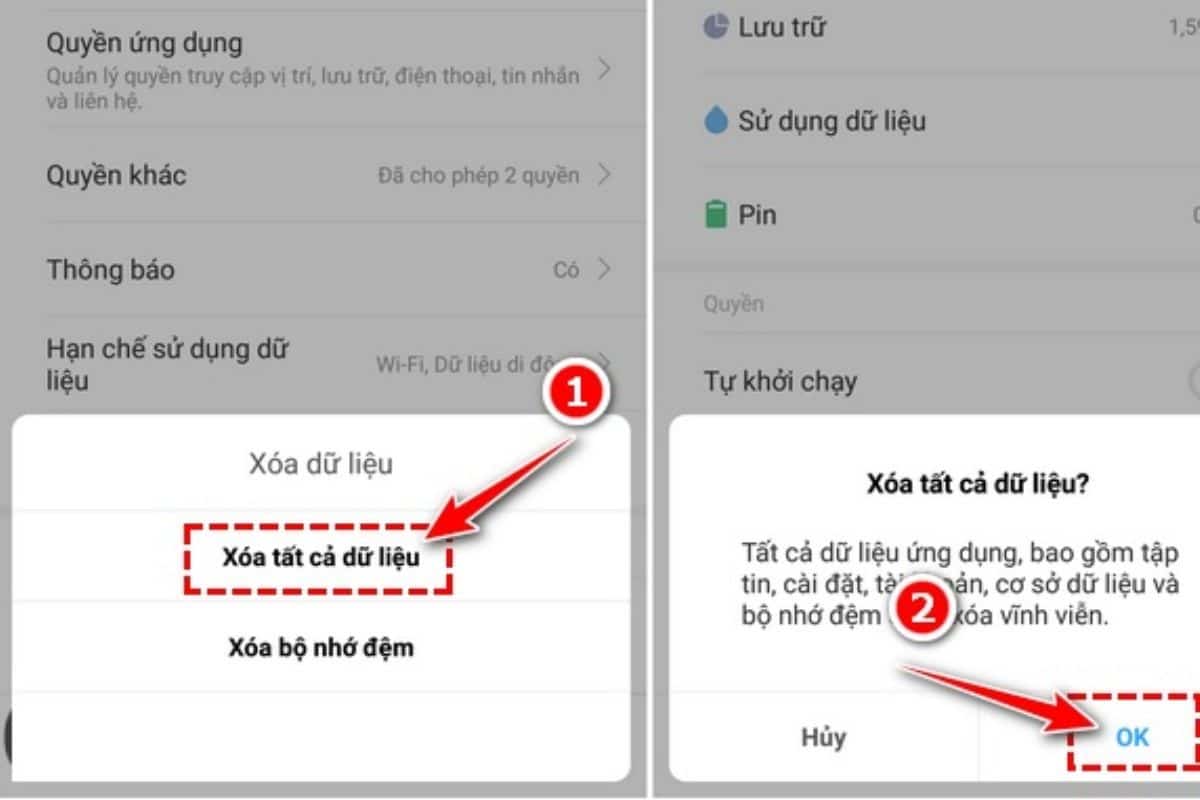 Nhấn ok để hoàn tất