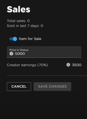 Nhập số Robux muốn rút, nhấn nút Save Changes