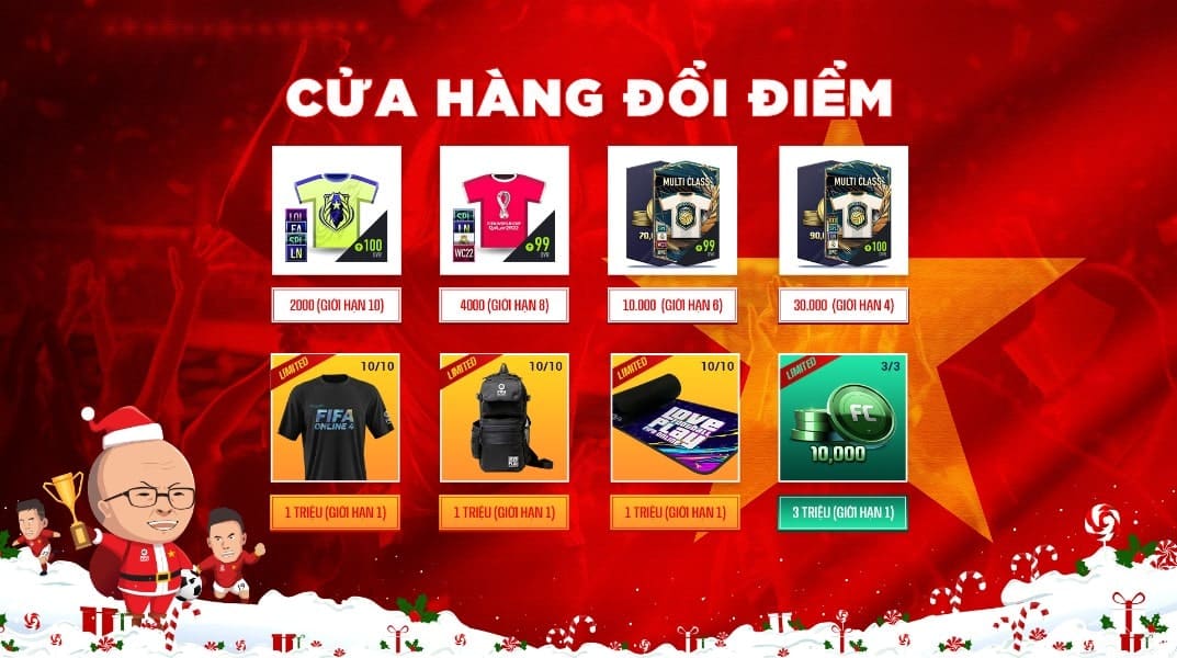 Quà nhận được tại cửa hàng đổi điểm