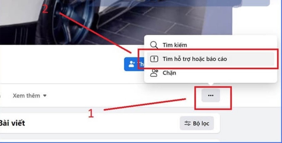 Tìm hỗ trợ hoặc báo cáo