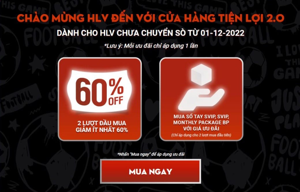 Ưu Đãi Cực Khủng Dành Cho HLV Chưa Chuyển Sò
