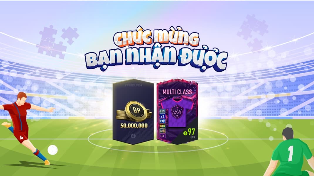 Với mỗi lượt mở mảnh ghép sẽ mang về cho đội bóng 2 vật phẩm ngẫu nhiên