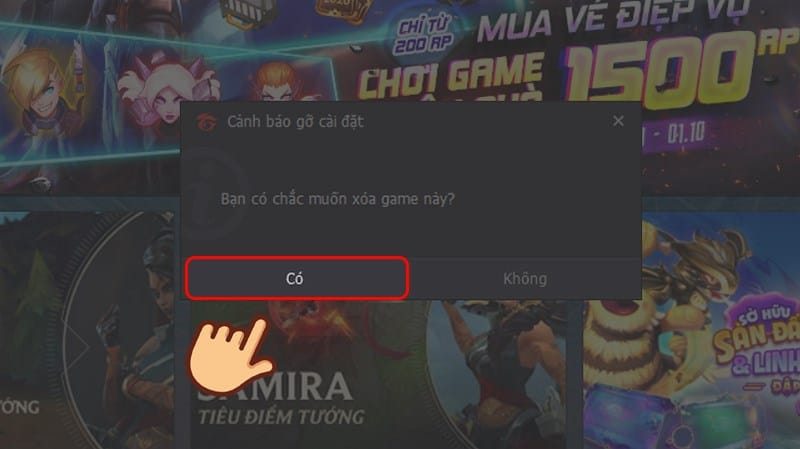 Xác nhận xoá dữ liệu game