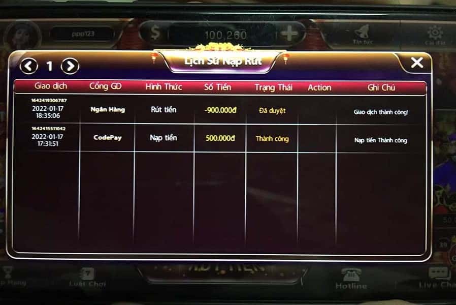 lưu ngay hình rút tiền sunwin